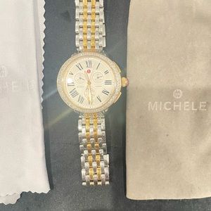Michele diamond watch two tone